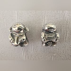 Authetic Pandora Sterling Silver 925 Girl and Boy Charm Set
